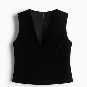 H&M Black V-Neck Sleeveless Top